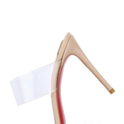 Sassy Illusion Clear Red Sole Slide Mules Sandals - Image 6