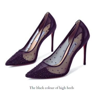 black colour of high heels