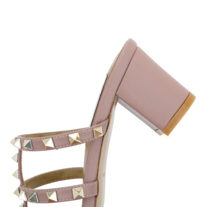 Nude Mini Rockstud Caged Block Heel Open Toes - Image 2