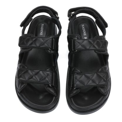 Black Daddy CC Velcro Flat Sandals - Image 5