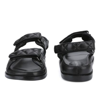 Black Daddy CC Velcro Flat Sandals - Image 6