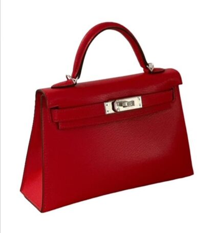 Nadine B K20 Small Mini Chevre Rouge De Coeur PHW Shoulder Bag