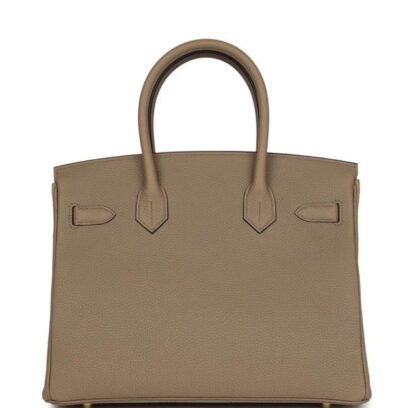 Nadine B30 Beige Marfa Togo Handbag Gold Hardware