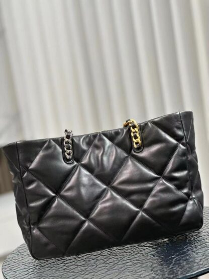 Nadine B CC 19 East West Black Quilted Tote Handbag