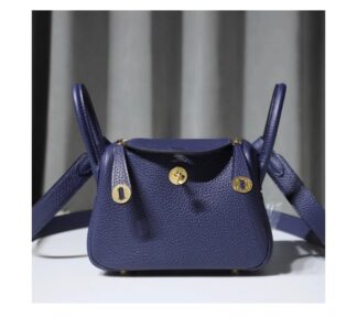 Nadine B Mini Lindy 20 Clemence Blue Saphir Handbag GHW