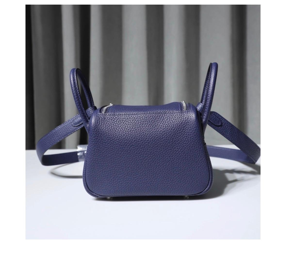 Nadine B Mini Lindy 20 Clemence Blue Saphir Handbag PHW - Image 2