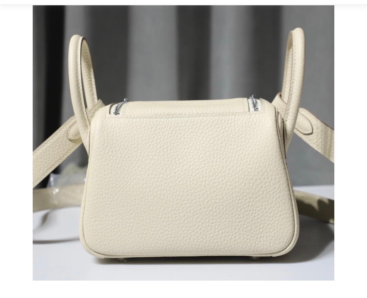 Nadine B Mini Lindy 20 Craie Clemence Handbag PHW - Image 2