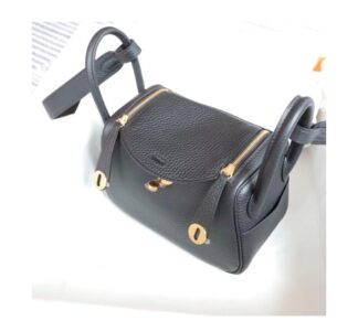 Nadine B Mini Lindy 20 Black Clemence Handbag GHW