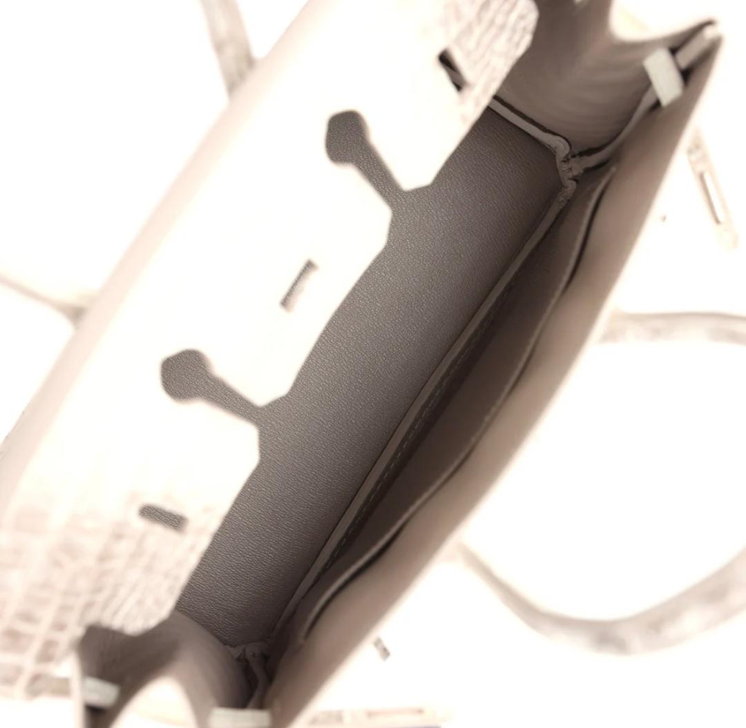 Nadine B25 Himalaya Crocodile Handbag PHW - Image 4