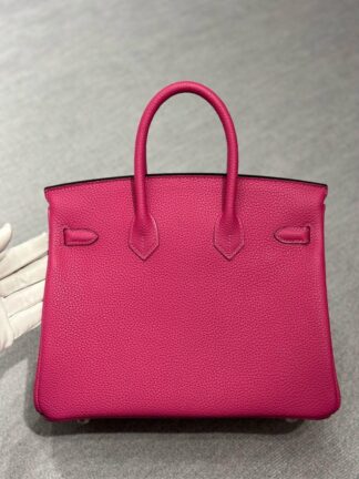READY TO SHIP: Nadine B25 Rose Pourpre Togo Leather Handbag PHW