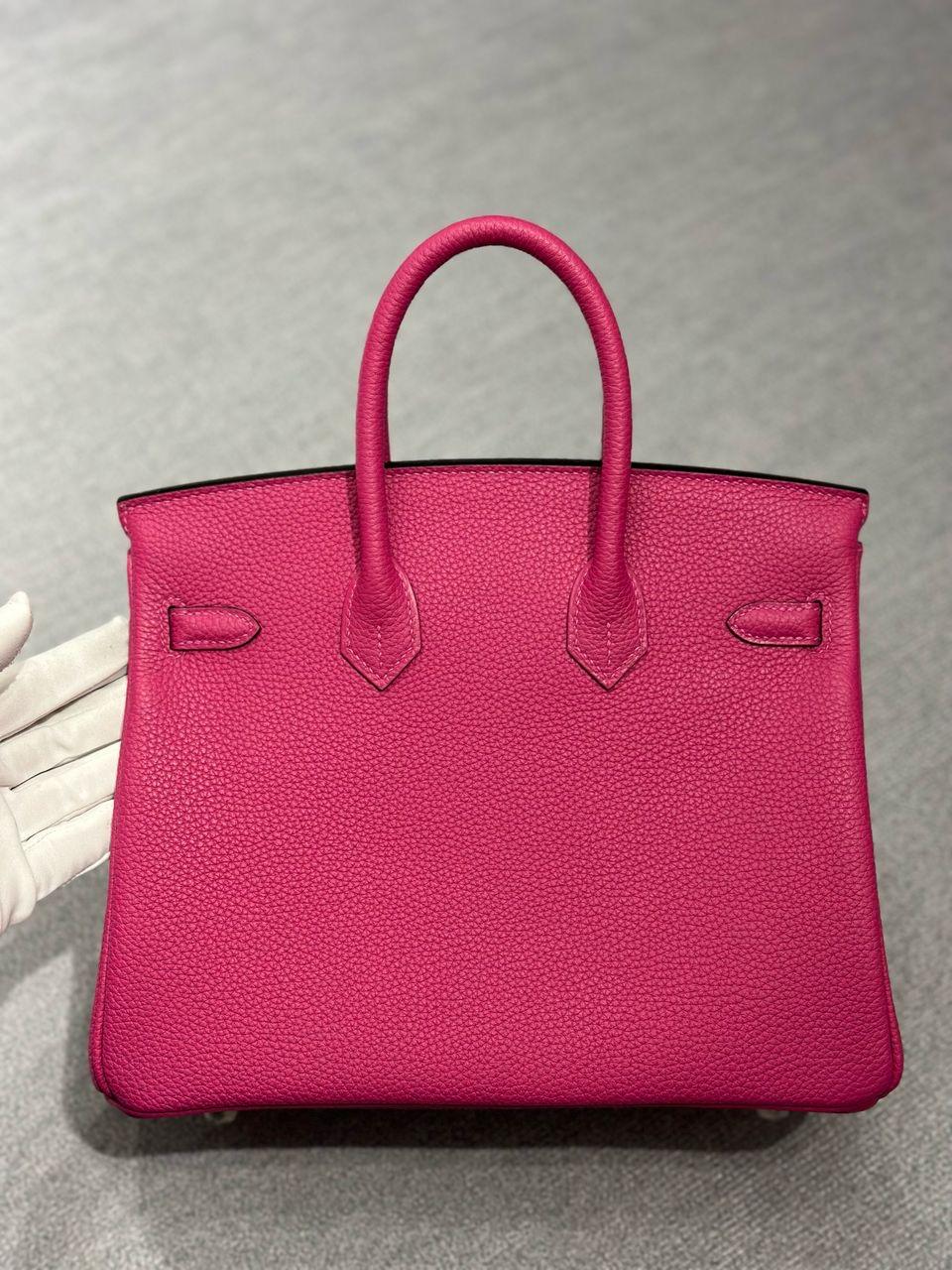READY TO SHIP: Nadine B25 Rose Pourpre Togo Leather Handbag PHW