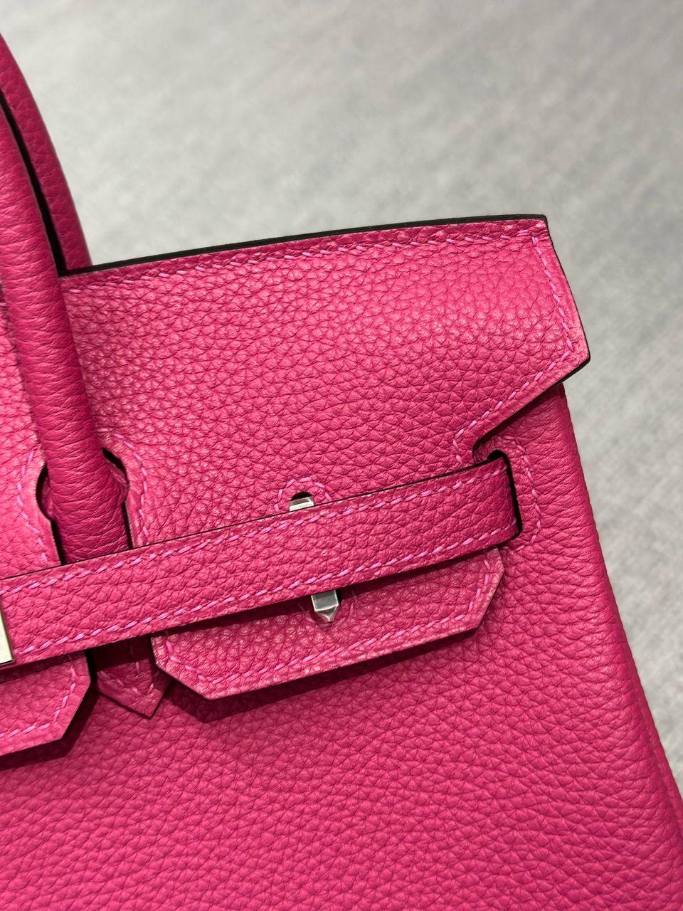 READY TO SHIP: Nadine B25 Rose Pourpre Togo Leather Handbag PHW - Image 2