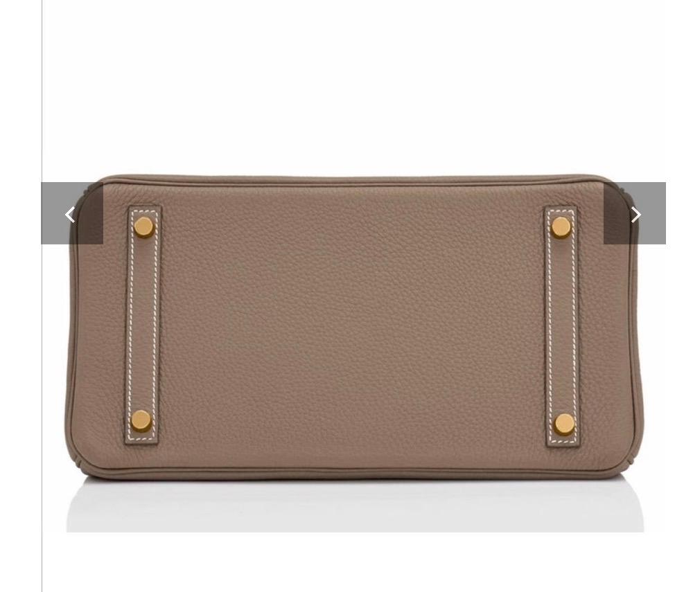 Nadine B30 Etoupe Togo Handbag GHW - Image 3