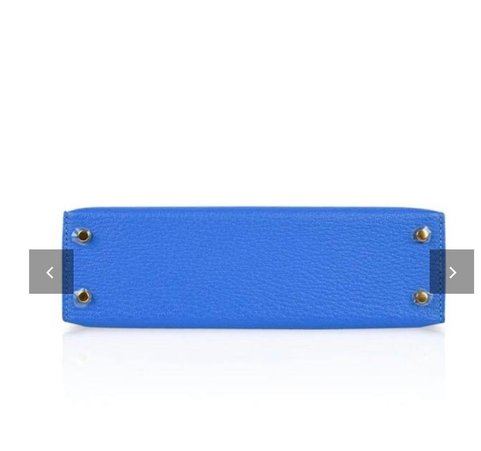 Nadine B K20 Mini Chevre Blue Hydra Handbag GHW - Image 2