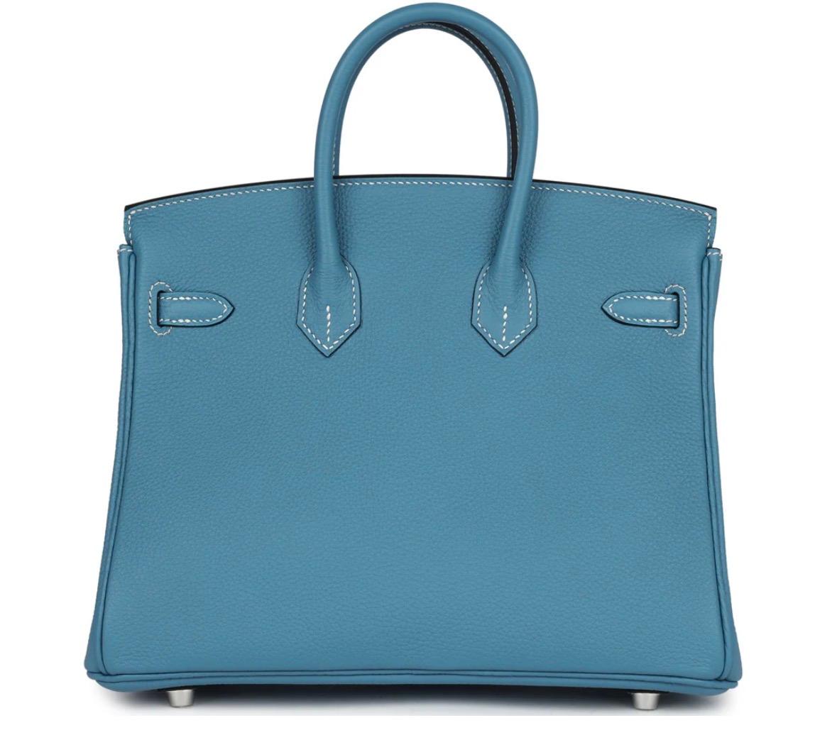 Nadine B25 Blue Jean Togo Handbag PHW