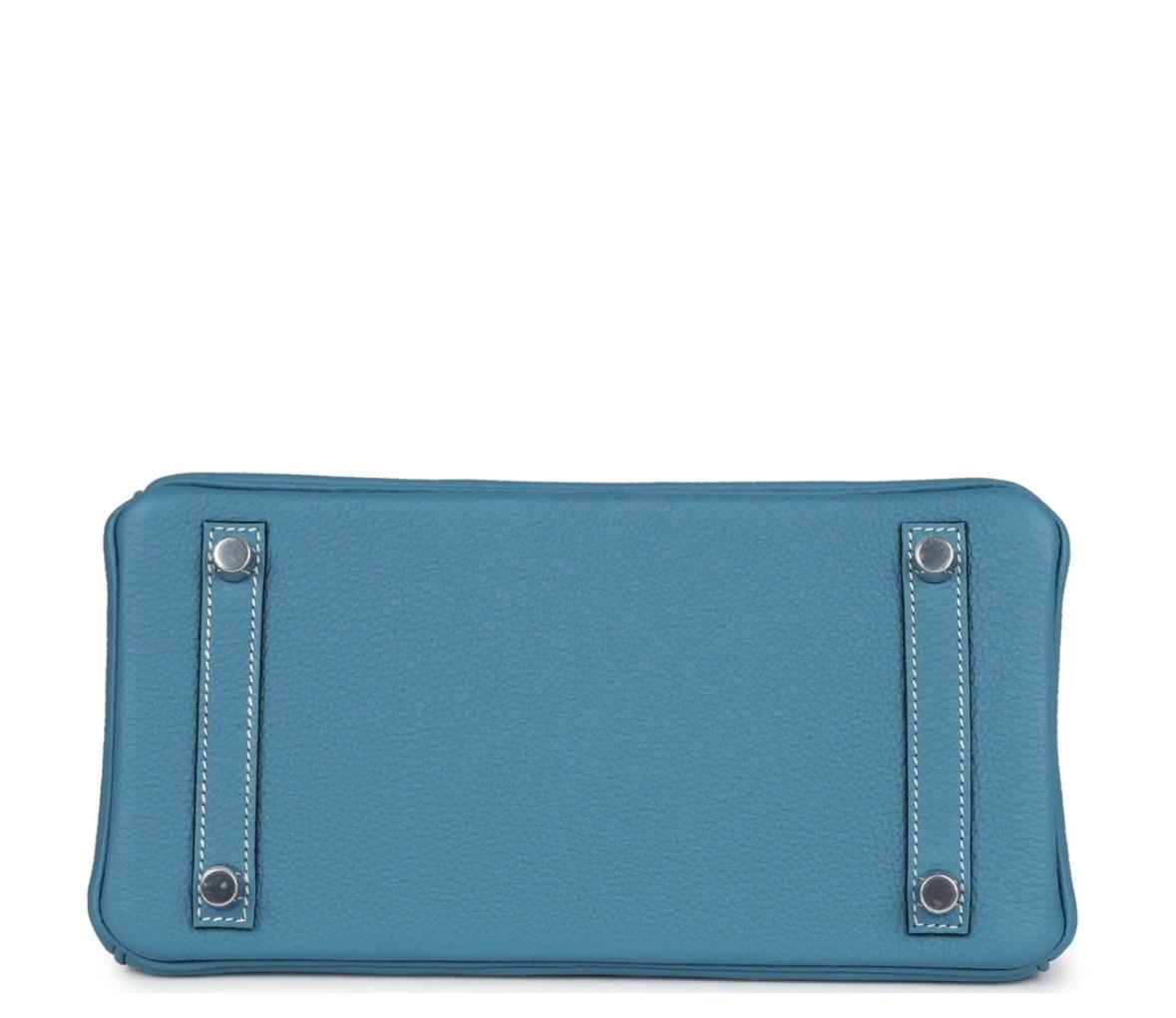 Nadine B25 Blue Jean Togo Handbag PHW - Image 2