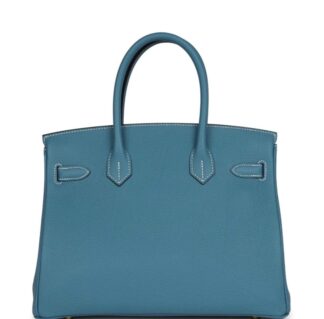 Nadine B30 Blue Jean Togo Handbag GHW
