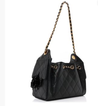 Nadine B CC 25 Mini Black Caviar Quilted Leather Handbag