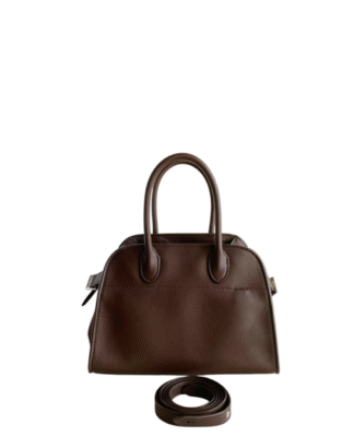Nadine B Marg Row 10 Chocolate Brown Smooth Leather Handbag GHW