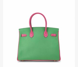 Nadine B30 Rose Confetti, Rose Tyrien, bambou Epsom Horseshoe Handbag GHW