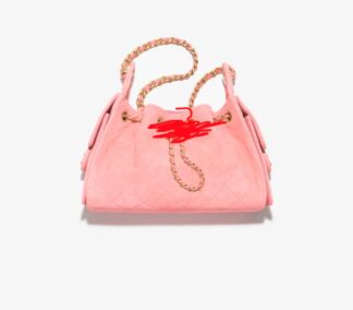 Nadine B CC 25 Mini Handbag Suede Calfskin Pink GHW