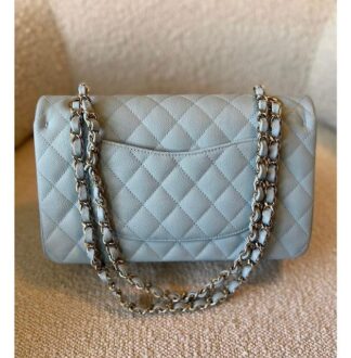 Nadine B CC Medium Classic Quilted Caviar Flap Handbag GHW